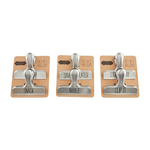 Assorted Stainless Bistro Bag Clips (3 Styles)
