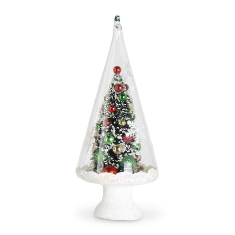 Vintage Glass Tree Ornament w/Multi Color Bottle Brush