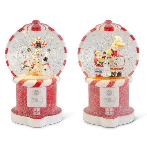 Red Swirling Glitter LED Snow Globe