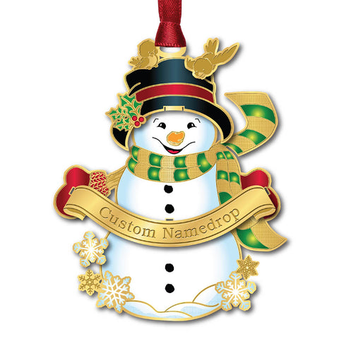 Classic Green Snowman Ornament