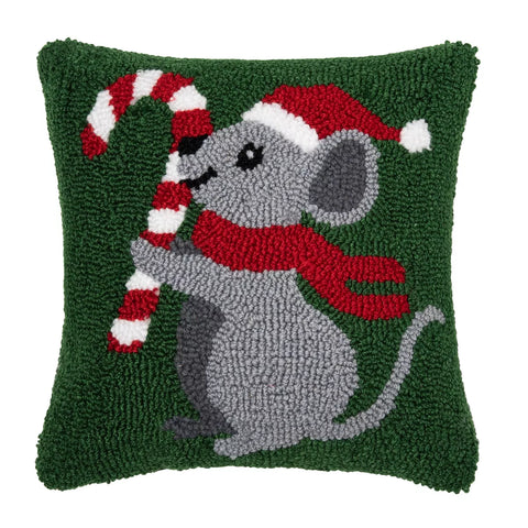 Christmas Mouse Hooked Pillow