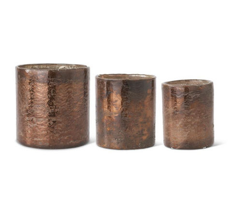 Antique Bronze Matte Glass Cylinder Container (3 variants)