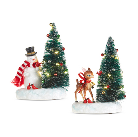 Lighted Tree with Holiday Friends (2 Variants)