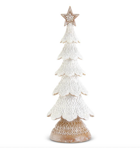 18.5" Glittered Resin Gingerbread Tree