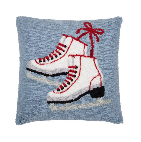 Ice Skates Hooked Pillow