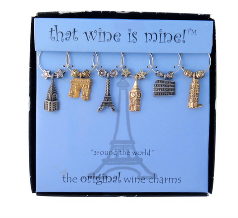 "Around The World" Wine Charms