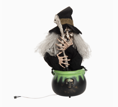 Animated Witch with Cauldron