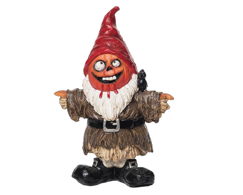 Gnome w/Pumpkin Head Figurine