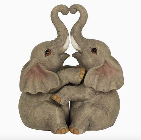 Elephant Couple Ornament Figurine