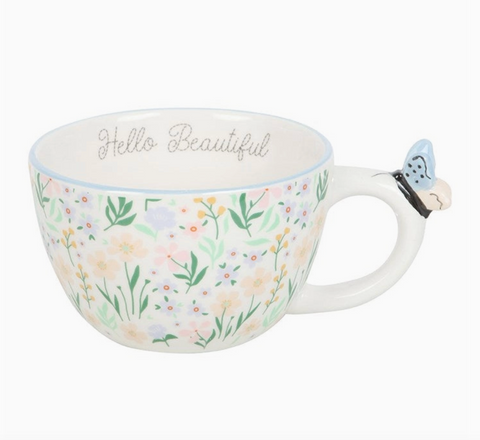 Hello Beautiful Mug with Butterfly
