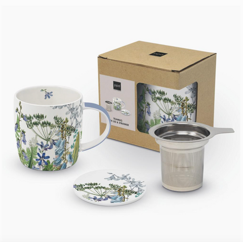 "Donatella" Tea Mug with Lid & Strainer