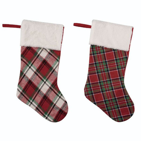 Fabric Plaid Stocking