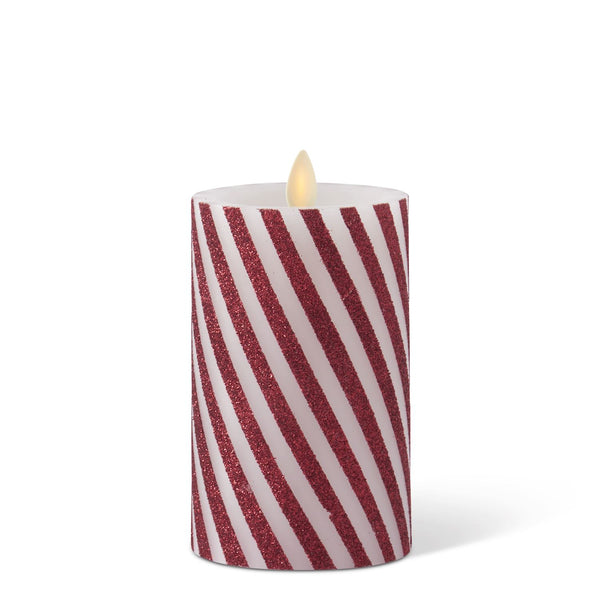 Thin Candy Striped Wax Luminara Pillar Candles Gourmet Works