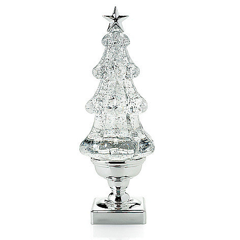 Swirling Water Glitter Clear Acrylic LED Tree