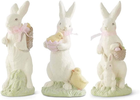 White Resin Glittered Bunny