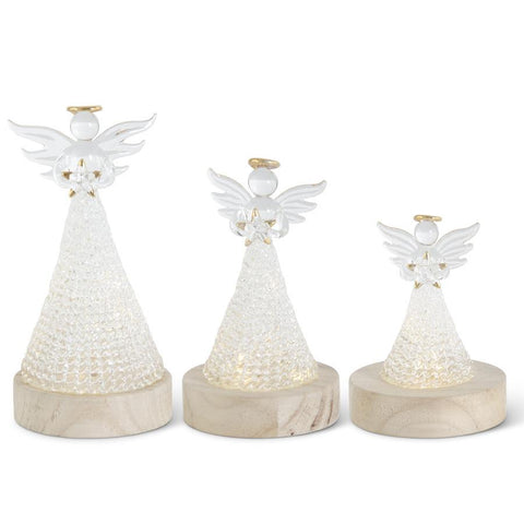 Handmade Spun Glass LED Angels