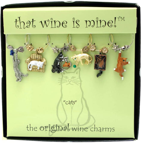 Cats Wine Charms