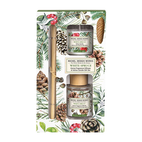 White Spruce Diffuser & Candle Gift Set