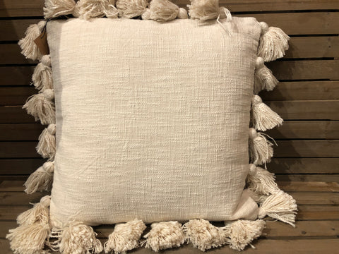 Square Cotton Pillow (Cream)
