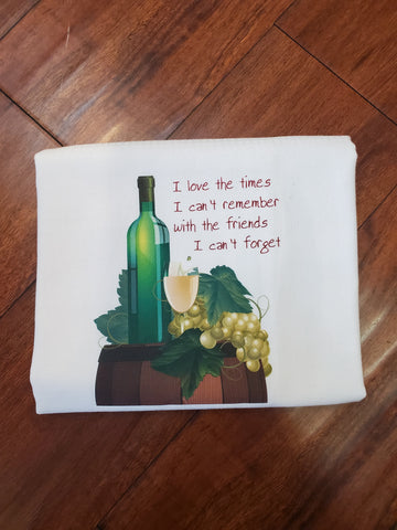 Wine And Friends Tea Towel