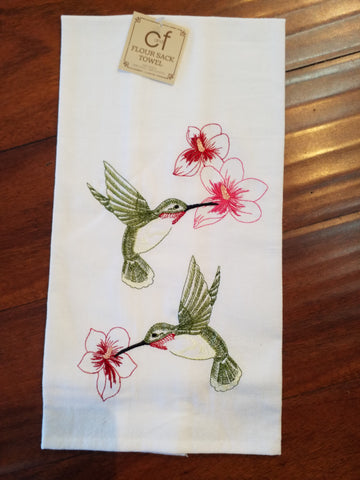 Embroidered Flower Sack Towel
