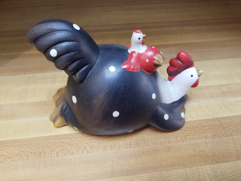 Chicken With Chick Sculpture