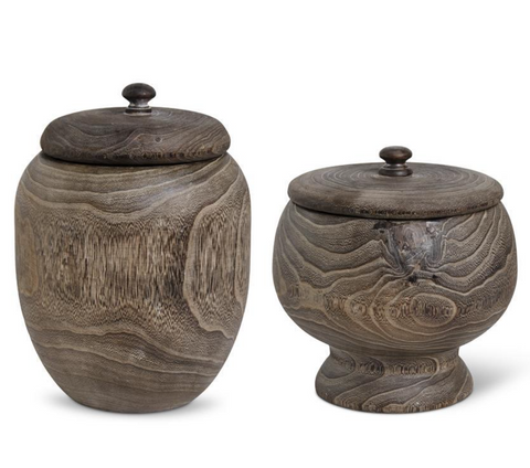 Round Paulownia Wood Containers