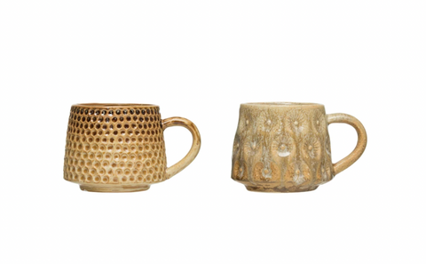 Debossed Stoneware Mug