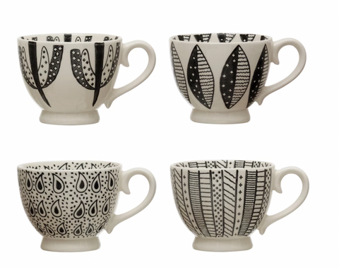 Stoneware Mug with Pattern (4 Variants)