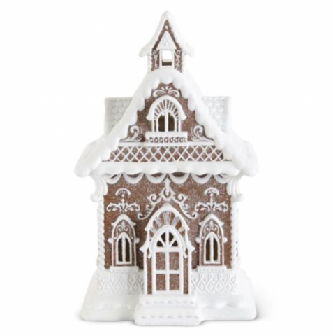 LED Glittered Resin Gingerbread House