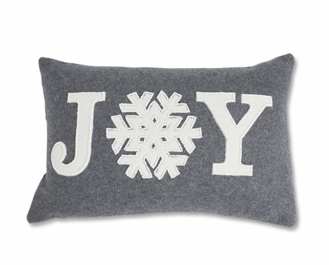 Gray Rectangular "Joy" Pillow
