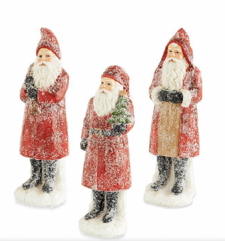 8" Sugared Santa Figurines (3 Variants)