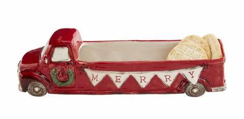 Red Truck Ceramic Cracker Dish