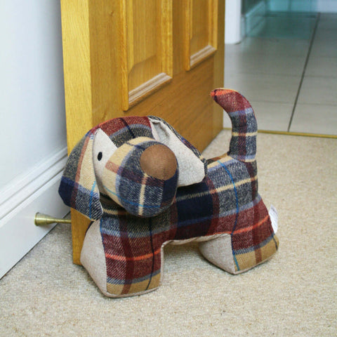 Red Tweed Dog Doorstop