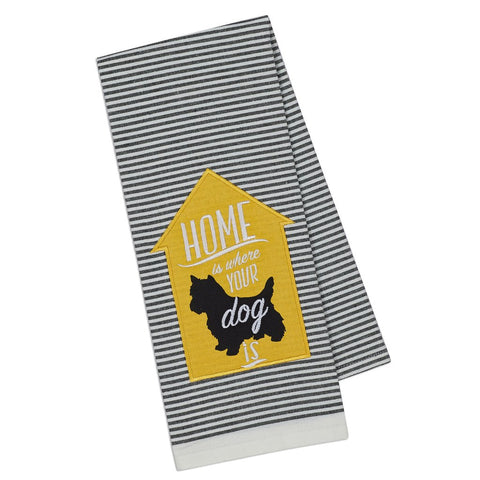 Dog Home Embellished Dish Towel