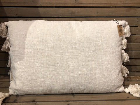 Rectangle Cotton Woven Pillow w/ Tassels