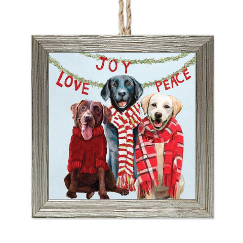 Lab Love, Embellished Wooden Framed Ornament