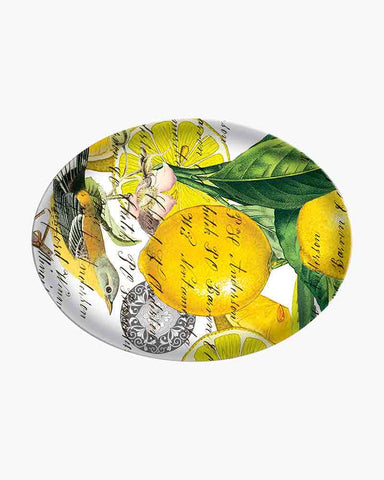 Lemon Basil Oval Glass Soap Dish