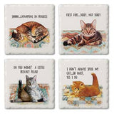 Cork Backed Absorbent Coasters 4 Pack (Multiple Styles)