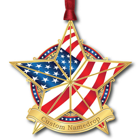 Flag Star Ornament