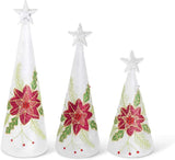 LED Christmas Trees with Poinsettia