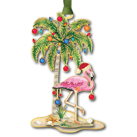 Festive Flamingo Ornament