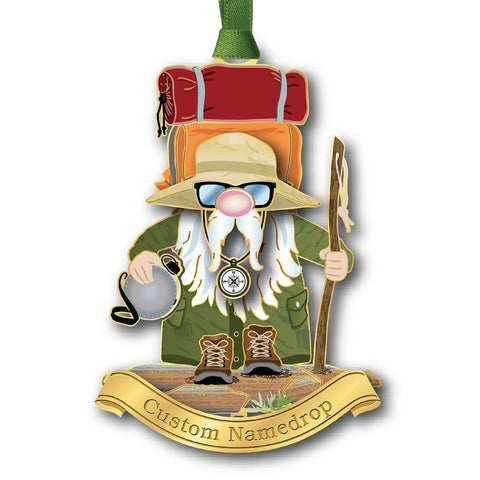 Hiker Gnome Ornament