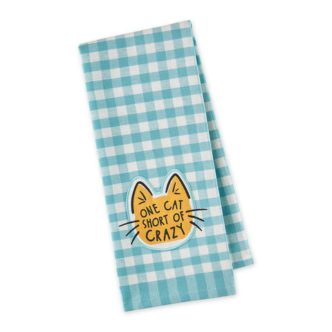 "One Cat Crazy" Dish Towel