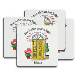 Printed Rubber Coasters Set of 4