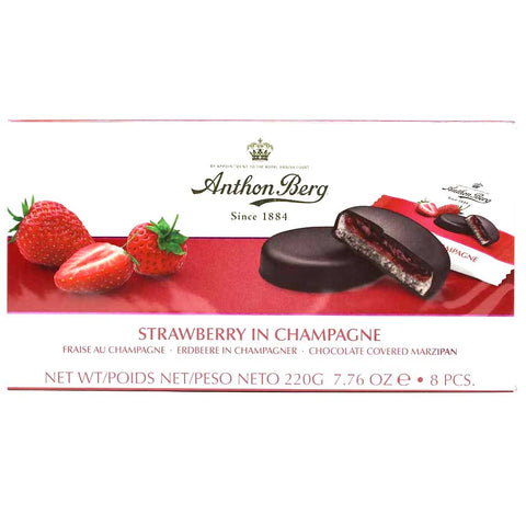 Strawberry in Champagne Chocolate Marzipan