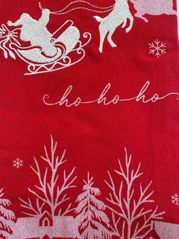 Santa's Sleigh Embl Dish Towel