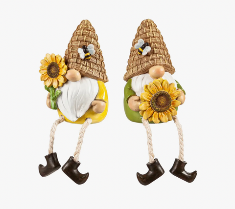 Resin Sunflower Gnomes w/ Dangle Legs (2 Styles)