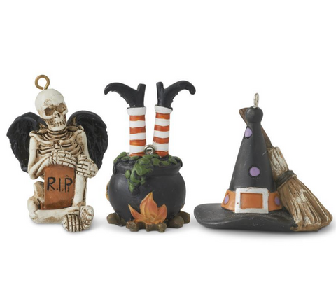 Assorted BLK Resin Halloween Ornaments