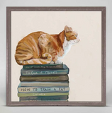 "Cat on Books" Mini Canvas Framed (3 Variants)